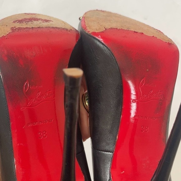 Christian Louboutin Black leather Cabo pumps 120mm with multicolor jewels 38 - Picture 11 of 12